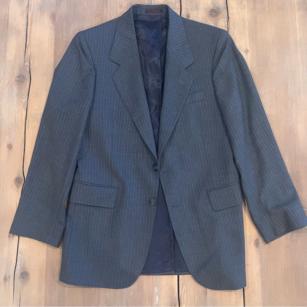 Christopher Brooks Blazer Jacket Navy Pin Striped Sports Suit Coat